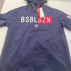 Navy BSBLSZN short sleeve training Hoodie cage jacket/ cage hoodie NWT
